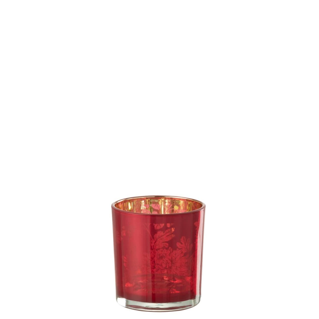 photophore rouge décor floral