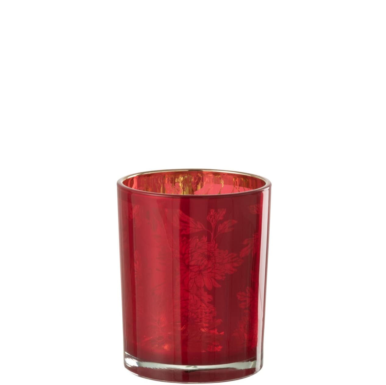 photophore rouge décor floral