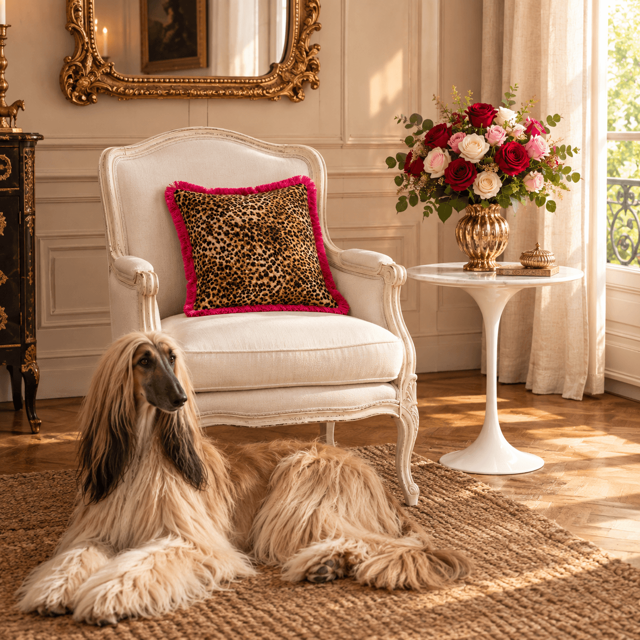 Coussin léopard